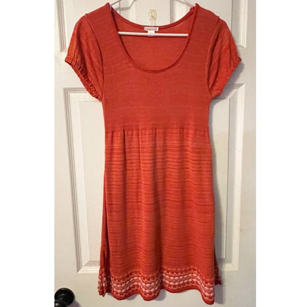 Boho Orange Knit Minidress